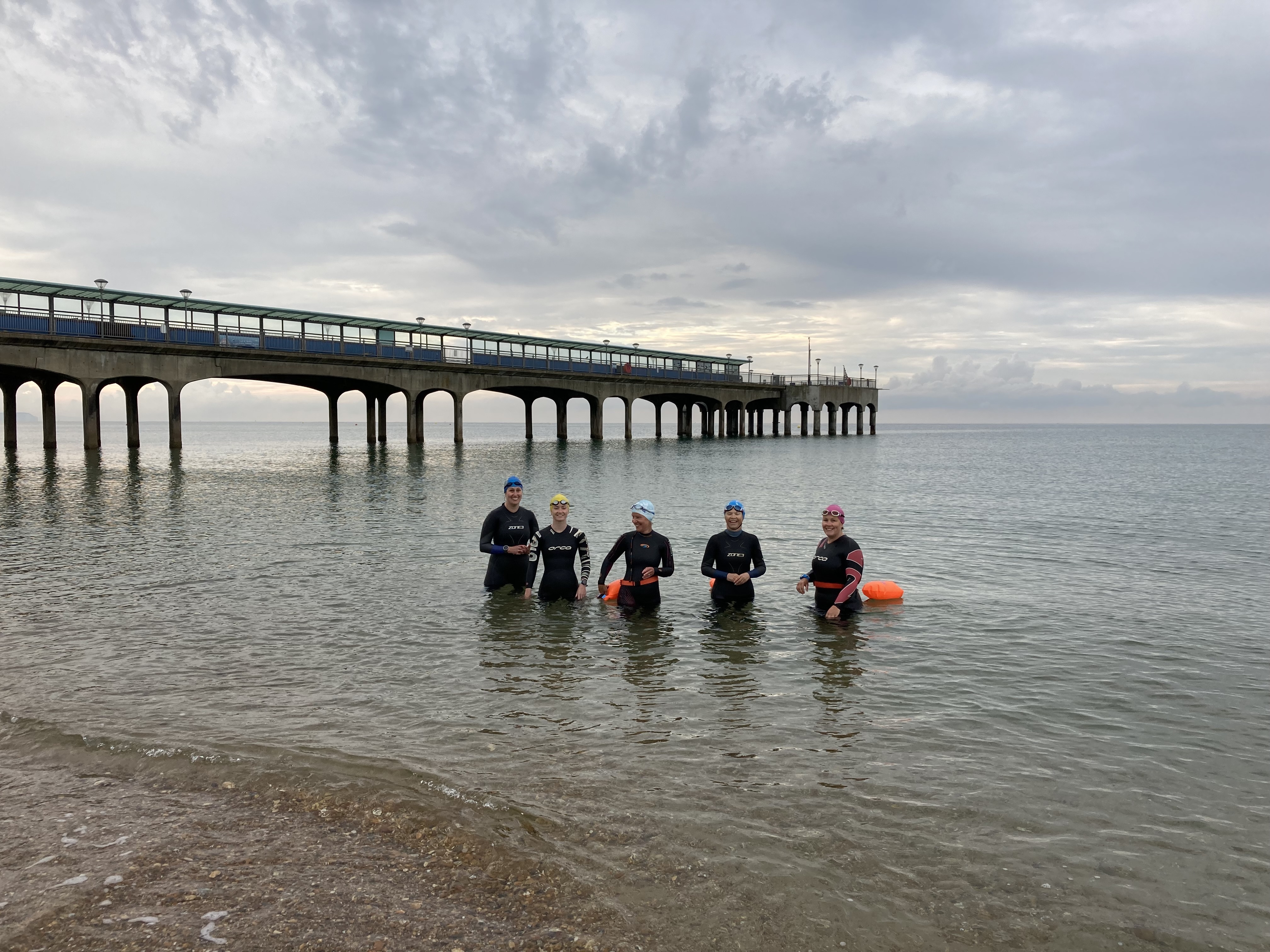 Setting of to swim from pier to pier