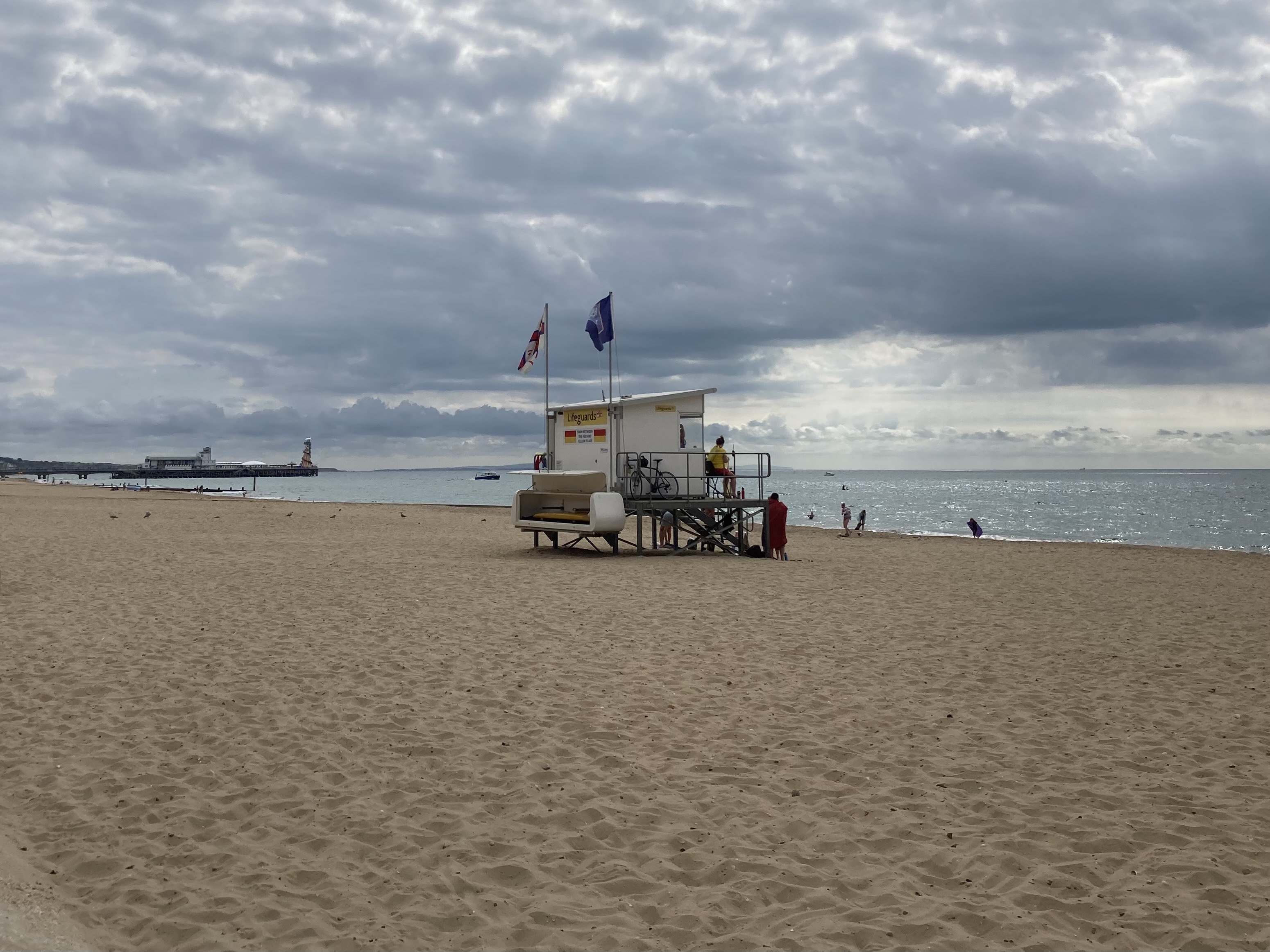 Durley Chine beach and Lifeguard Tower