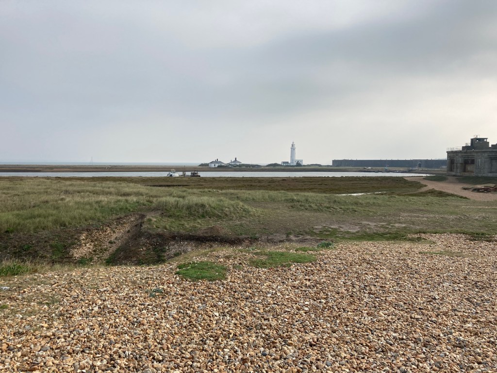 Arriving at Hurst Point along the Shingle Spit