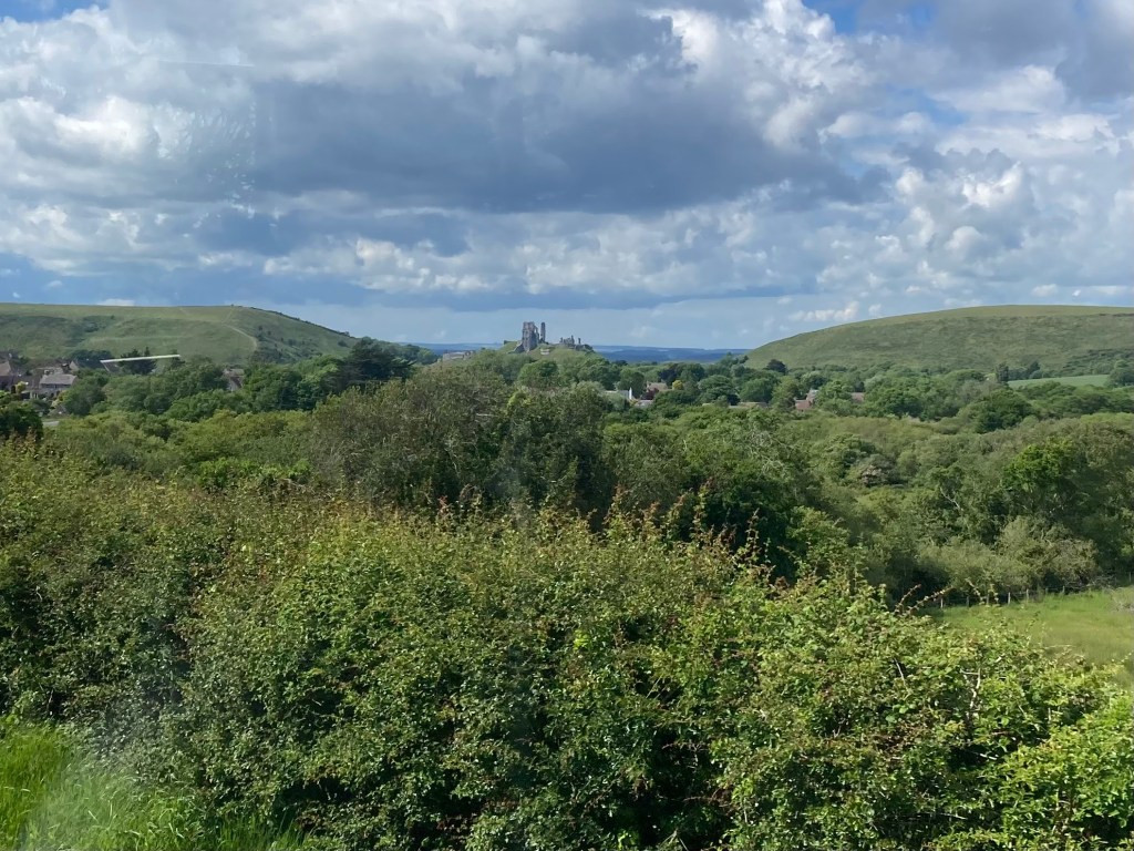 Corfe Castle from the Bus