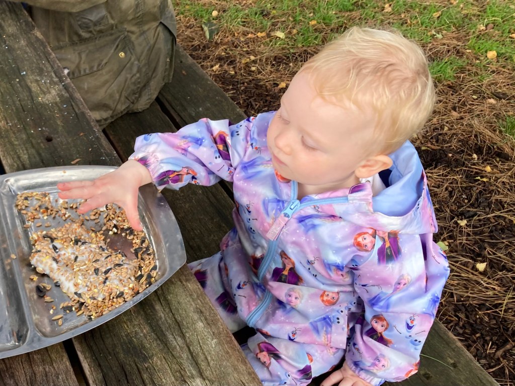 Making Bird seed balls at Nature Tots