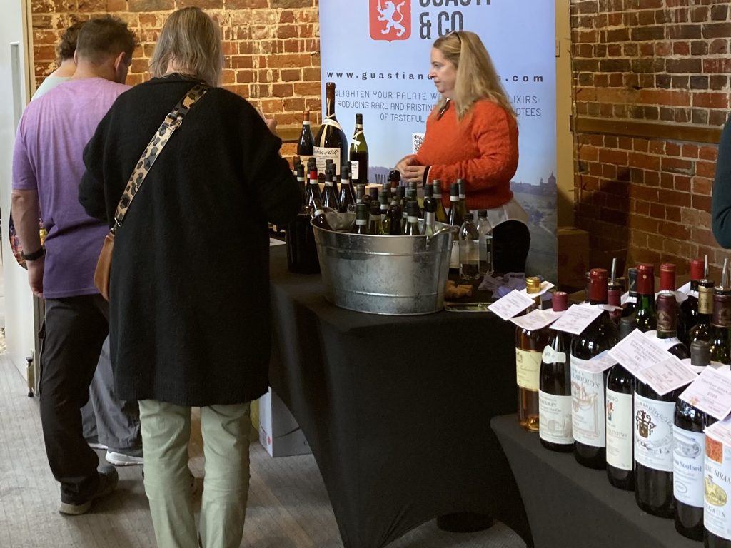 Sampling the wares at Dorset Wine Festival