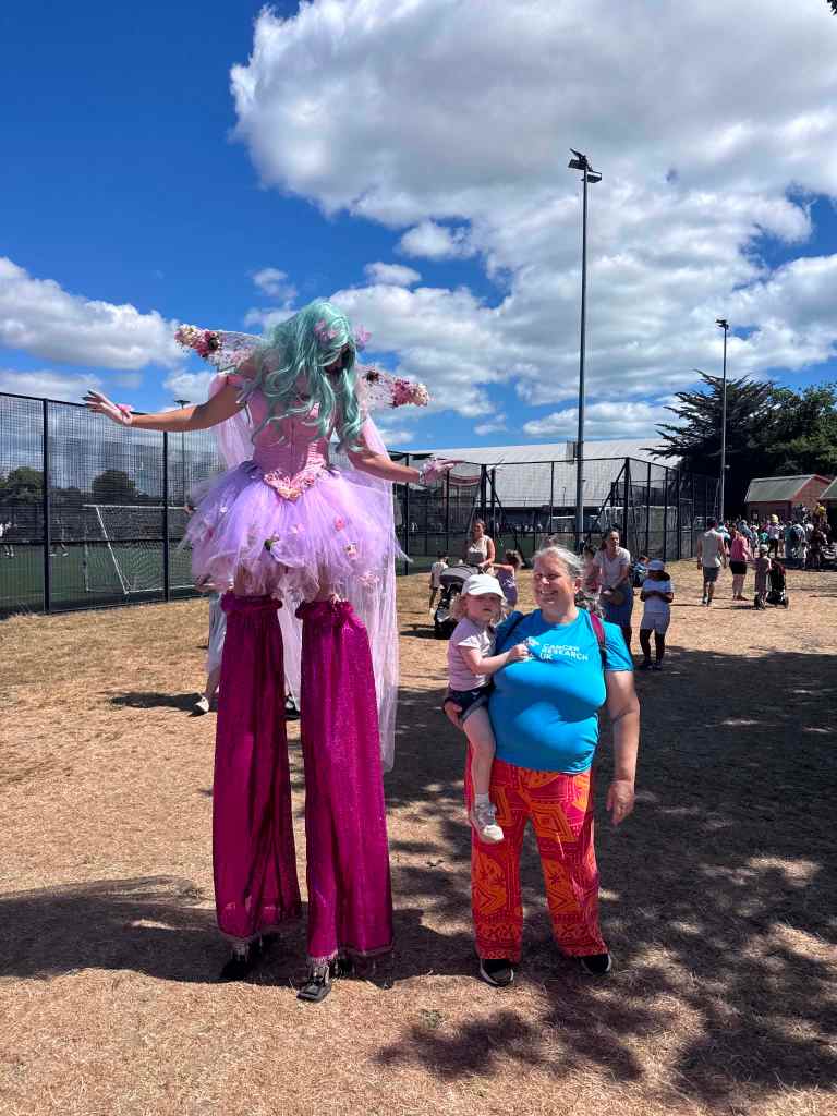 Stilt walking Fairies at Littledown Family Fun Day